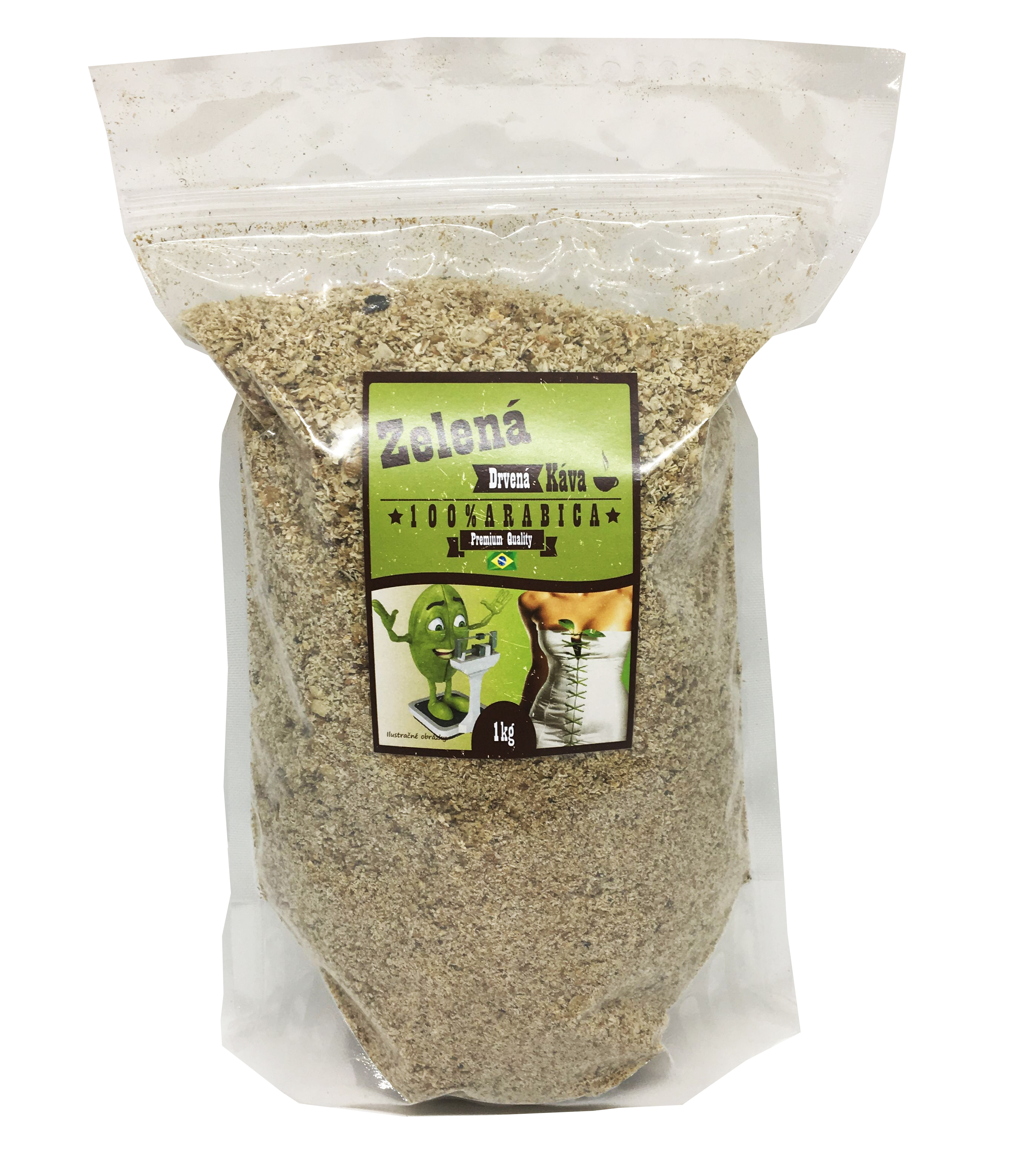 Najtelo Zelená káva drcená 100% Arabica z Brazílie 1 kg