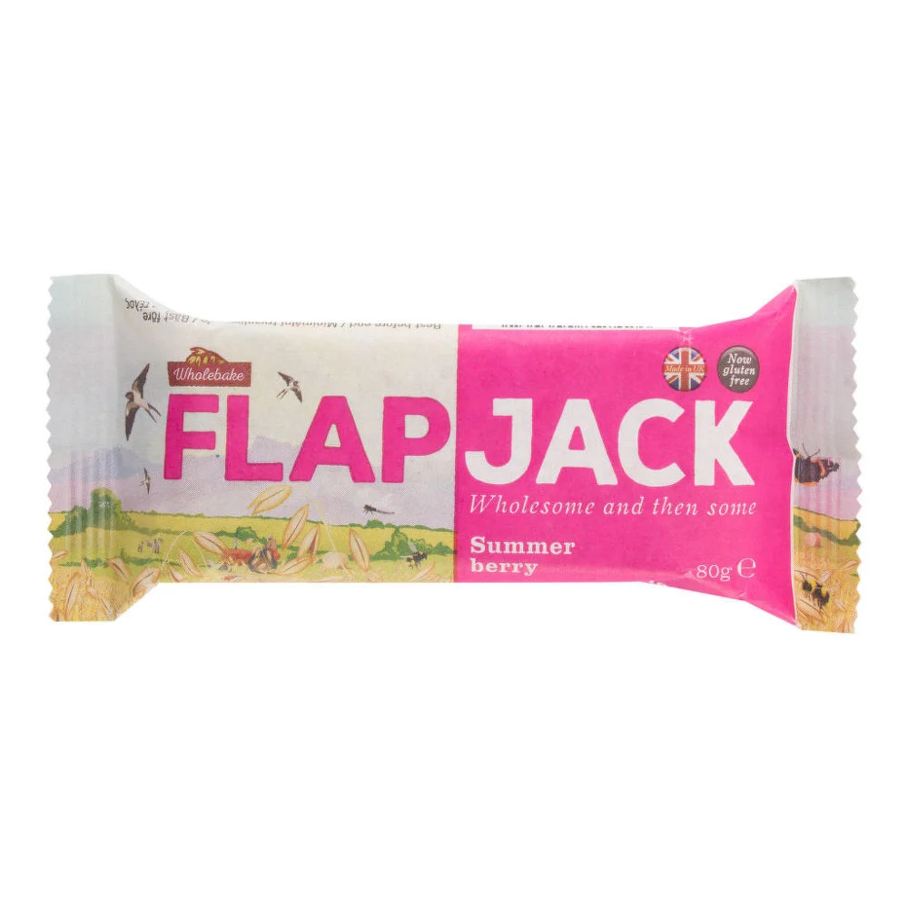 Wholebake Flapjack ovesný malina jahoda bezlepkový 80 g