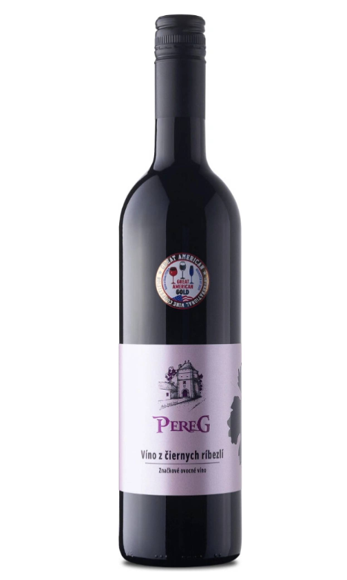 Pereg Víno z černých rybízu značkové víno 0,75 l