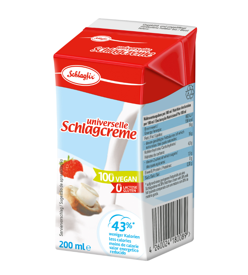 Schlagfix Rostlinná smetana na šlehání 43 % 200 ml
