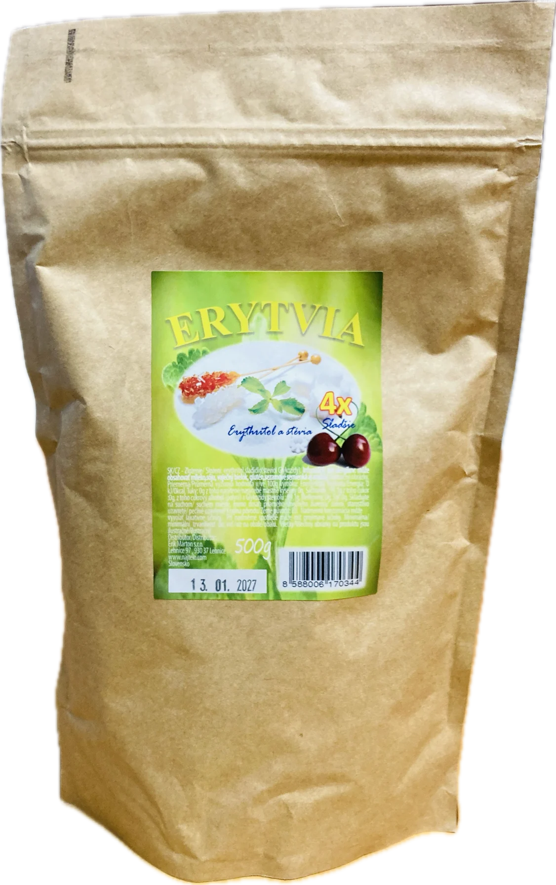 Najtelo Erytvia sladidlo 4x sladivost 500g