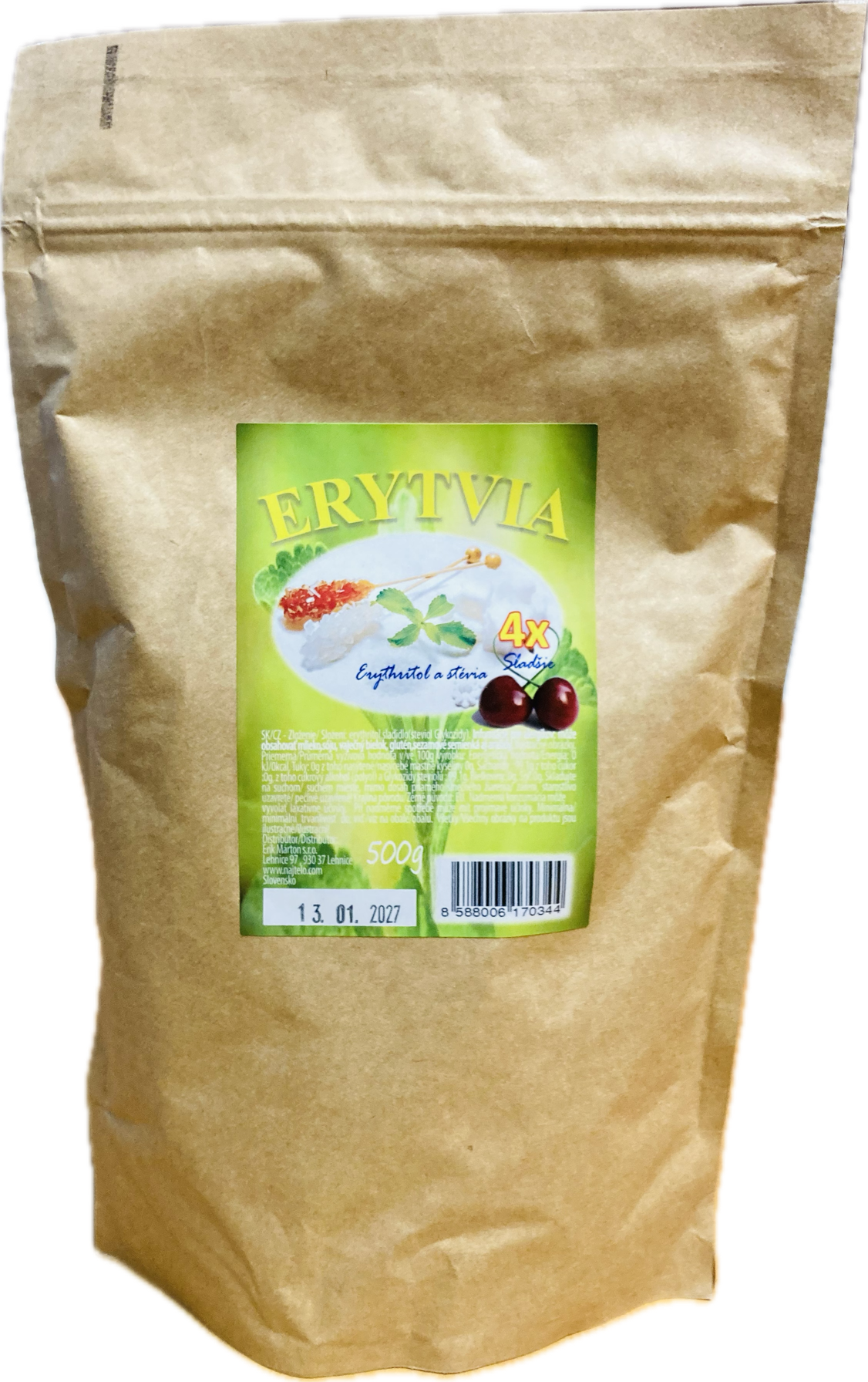 Najtelo Erytvia sladidlo 4x sladivost 500g