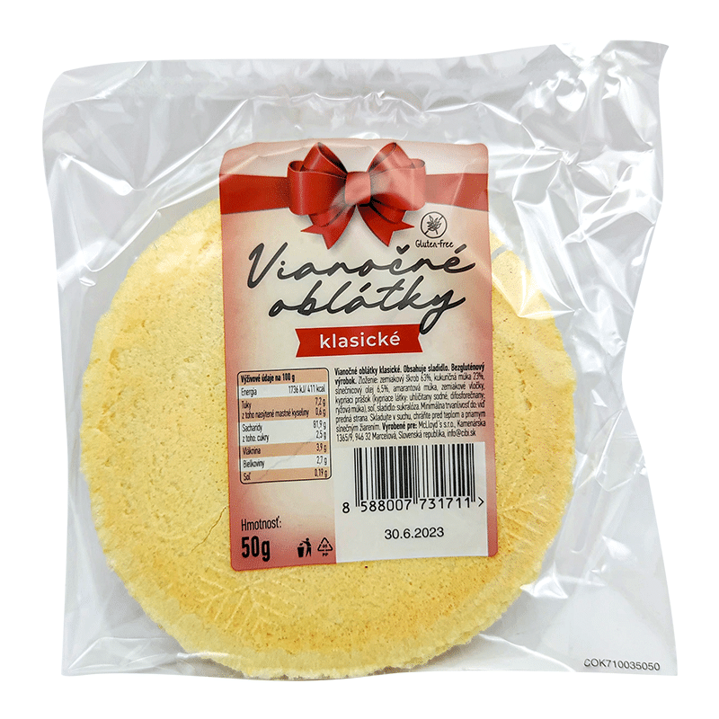 CIBI Vánoční oplatky bez lepku Klasik 50g