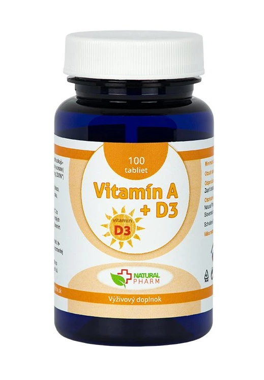 Natural Pharm Vitamin A + D3 tablety 100 ks