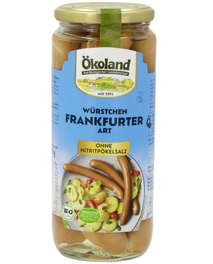 Ökoland Frankfurtské párky ve skle BIO 540g