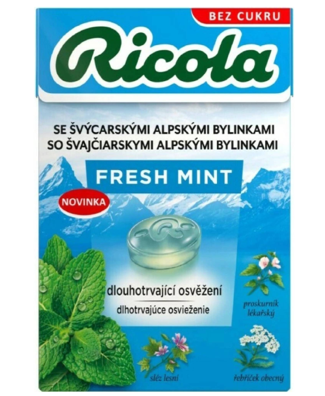 RICOLA FRESH MINT bez cukru, 40g