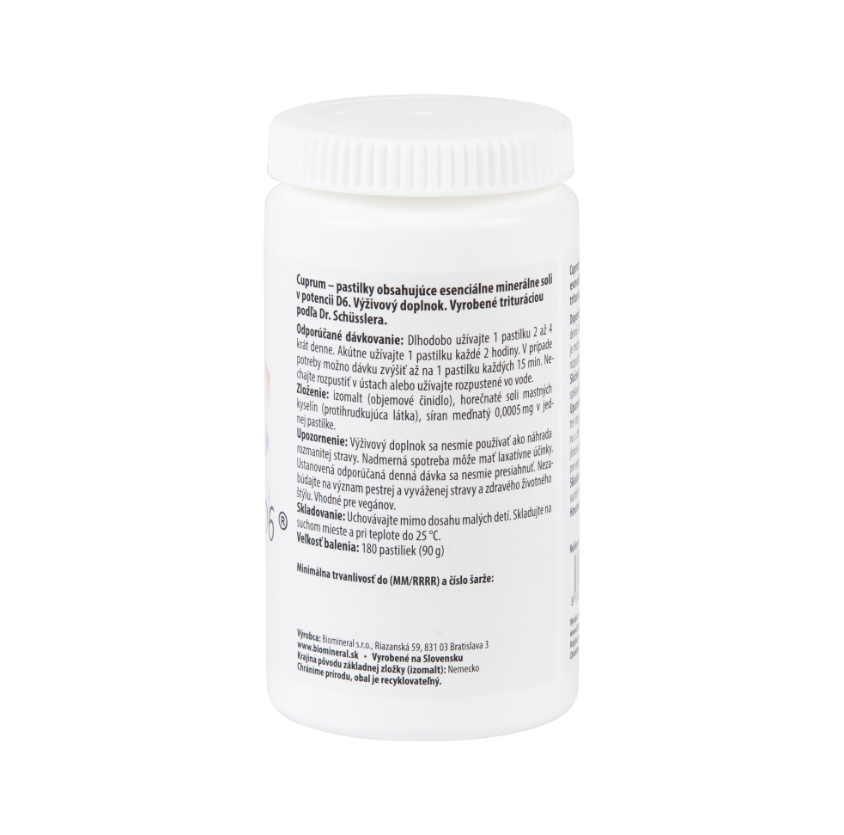 Biomineral D6 Měď cuprum 180 tablet - Obrázek 2