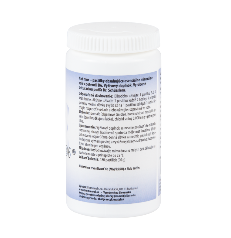 Biomineral D6 Nat Mur 180 tablet - Obrázek 2