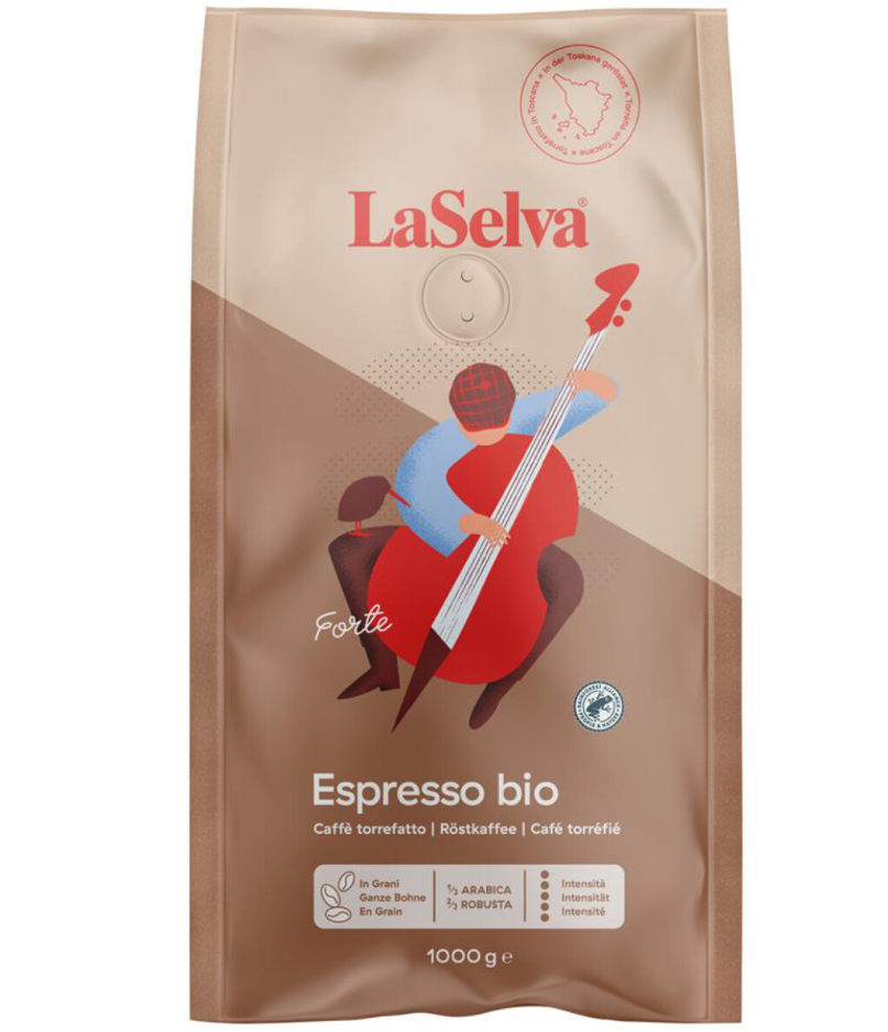 LaSelva Káva espresso Forte zrnková 1kg bio