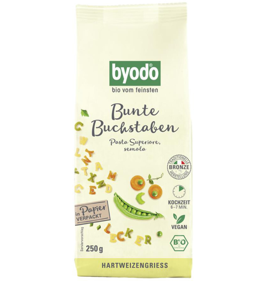 Byodo Písmenková abeceda do polévky BIO 250g