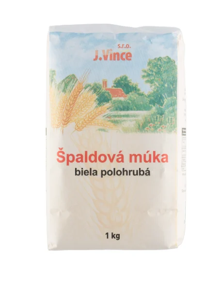 J. Vince pšeničná bílá polohrubá mouka 1kg