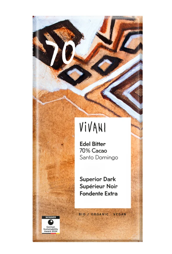 Vivani hořká čokoláda Santo Domingo BIO 70 % 80g