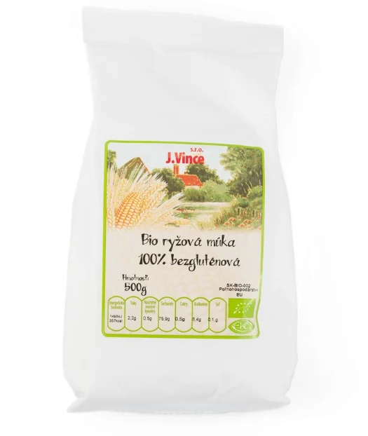 J. Vince 100% Bezlepková rýžová mouka BIO 500g