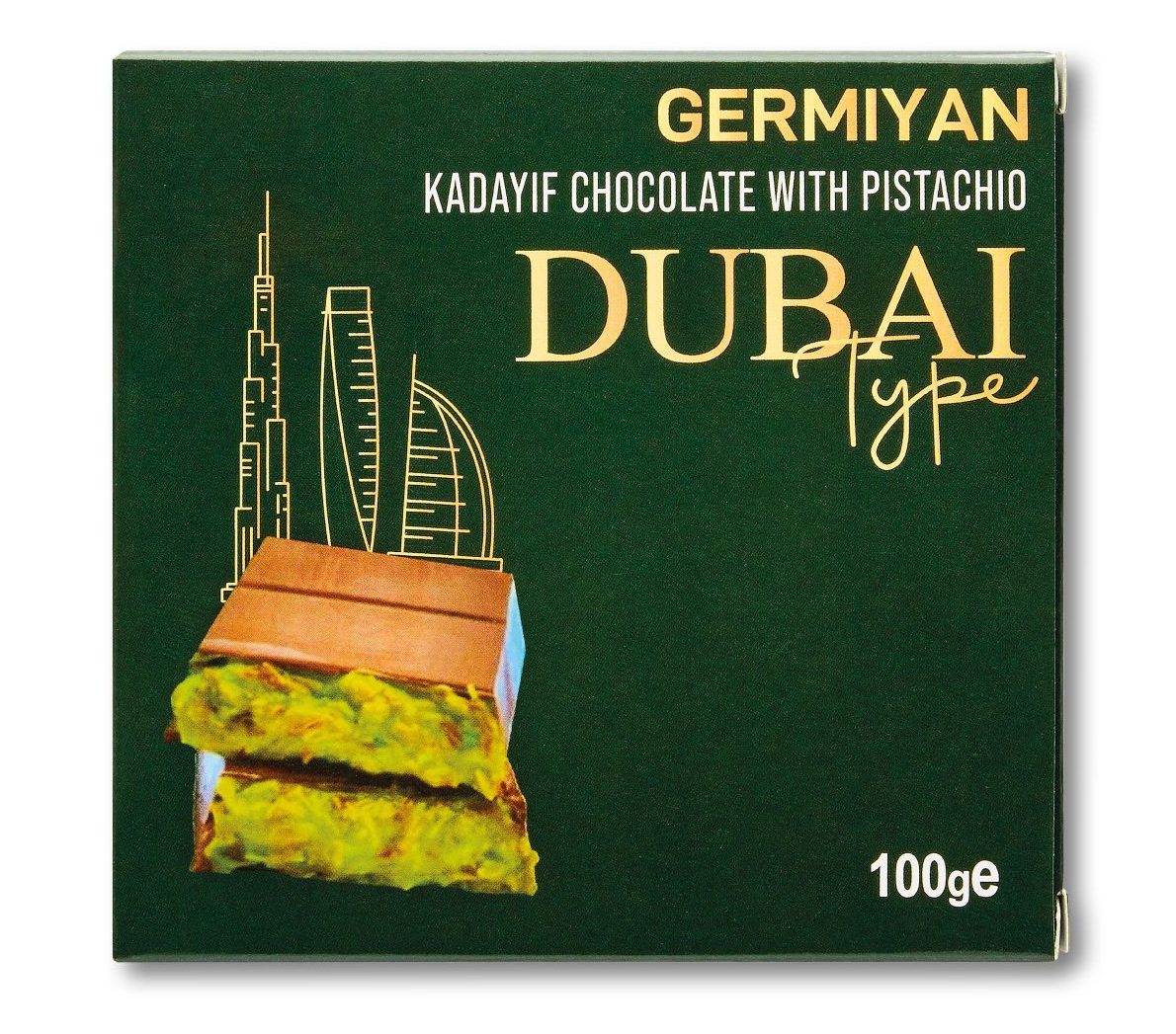 Germiyan Dubajská čokoláda s pistáciovým krémem 100g