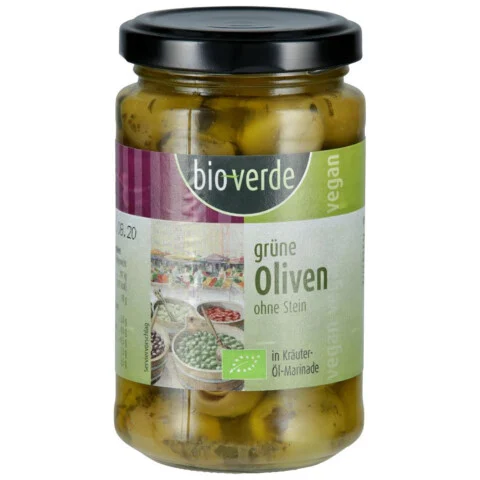 Bioverde zelené olivy bez pecky BIO 200g