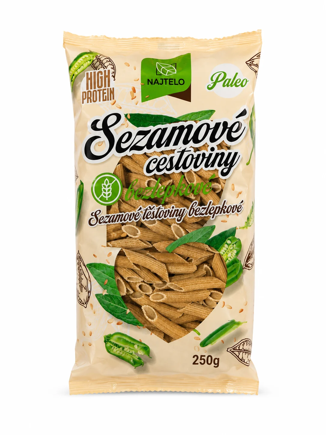 Najtelo sezamové těstoviny penne 250g