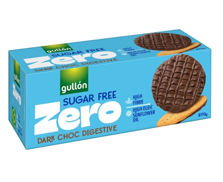 Gullón Dark Choc digestive sušenky oplatky bez cukru s čokoládou 270g