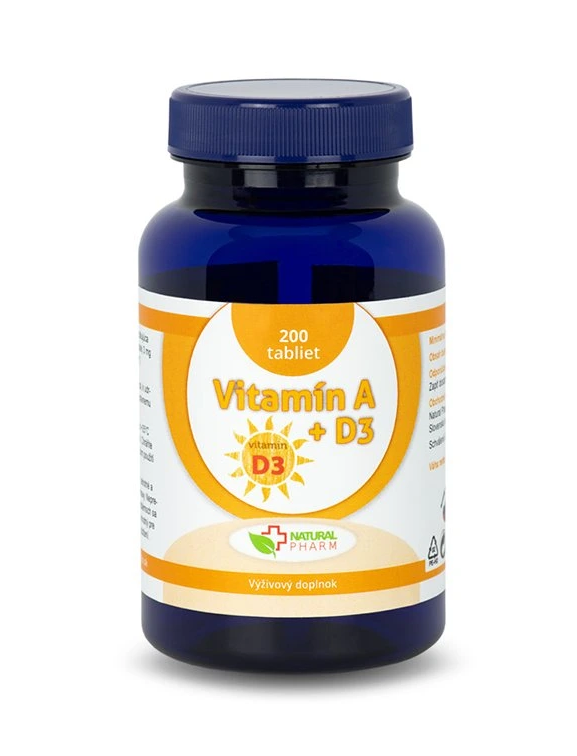 Natural Pharm Vitamín A + D3 tablety 200 ks