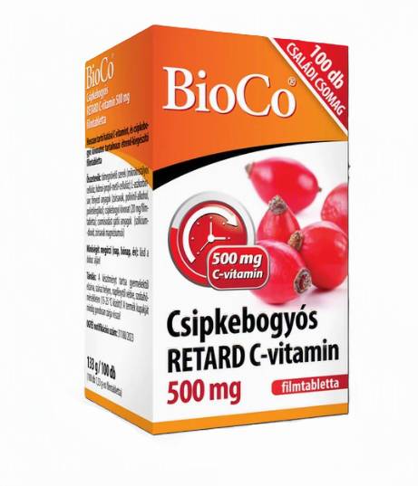 BioCo Vitamin C retard 500 mg s růžovými šípky 100 ks