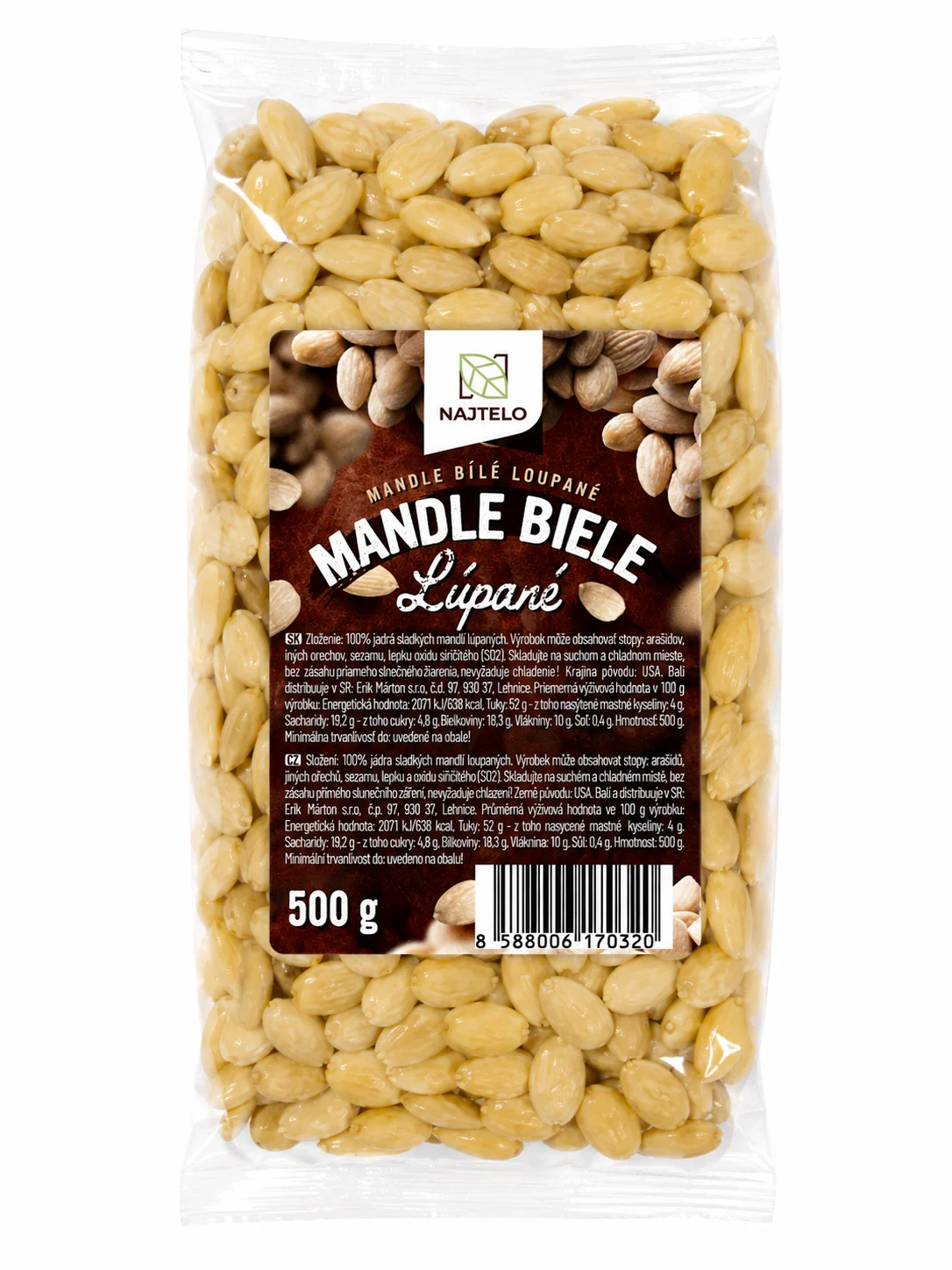 Najtelo Mandle loupané 500 g