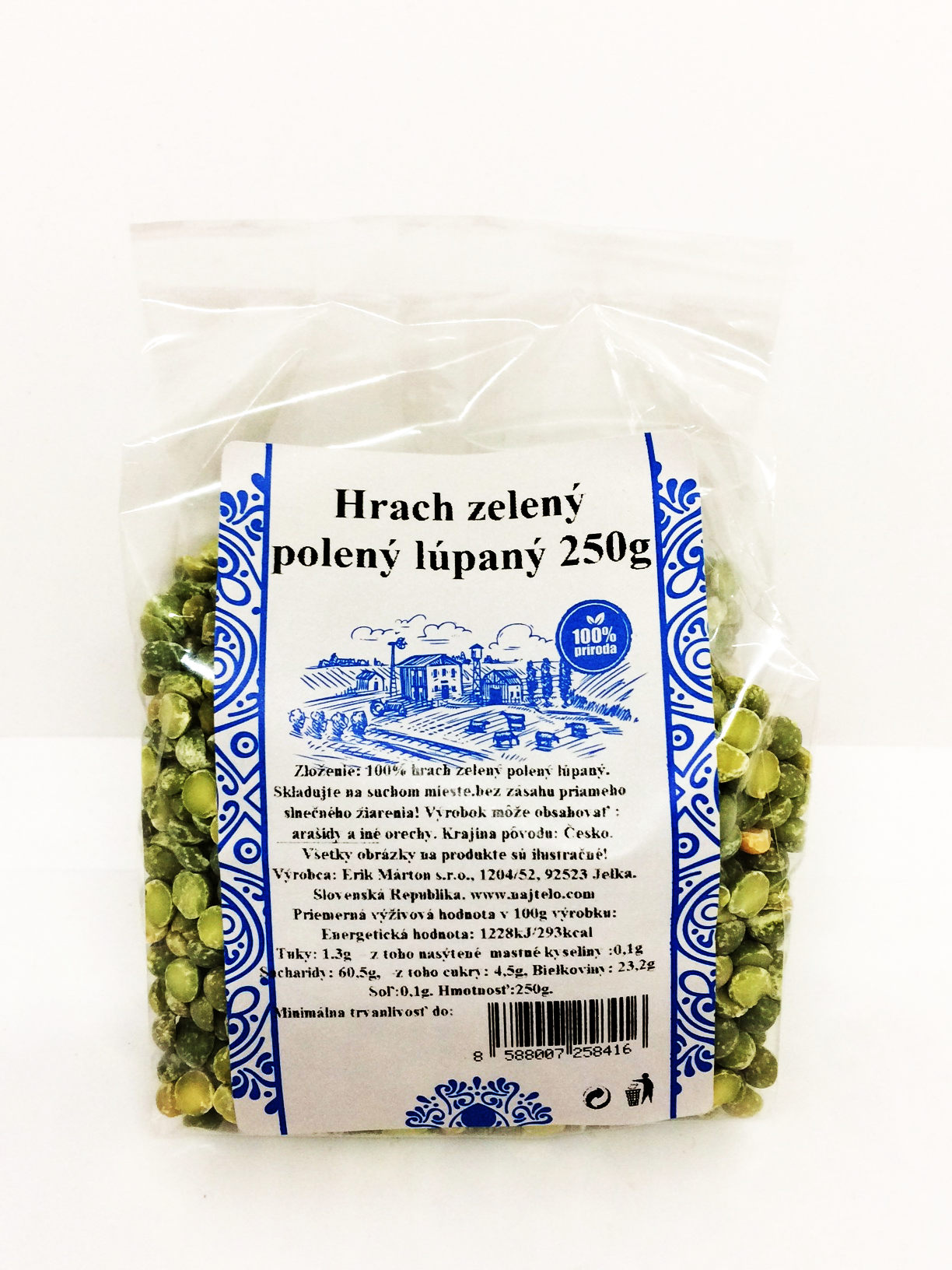 Hrách zelený půlený loupaný 250g