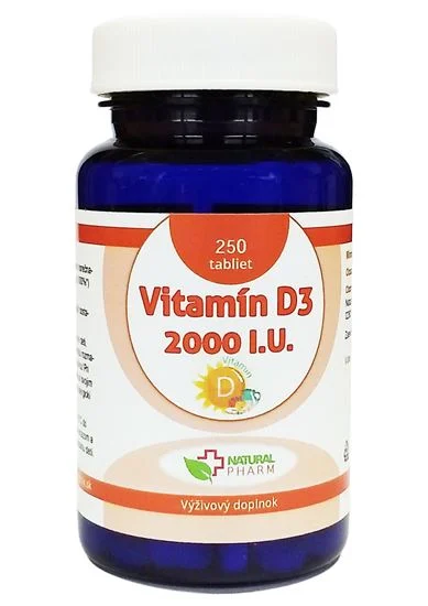 Natural Pharm Vitamín D3 2000 I.U. tablety 250 ks