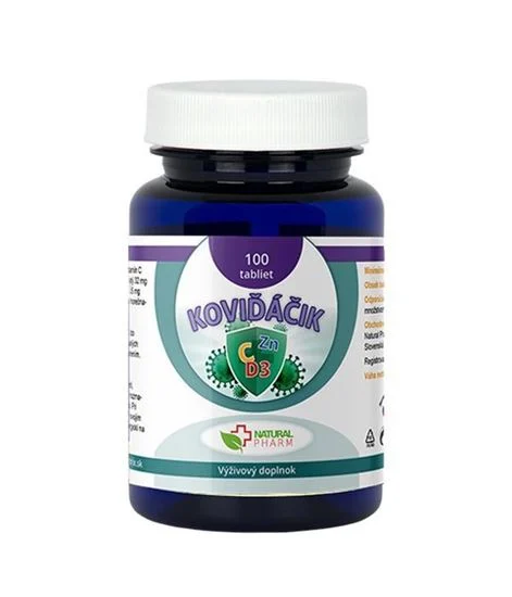 Natural Pharm Koviďáčik Vitamin C, Zinek, D3 2000 I.U. 100 tablet
