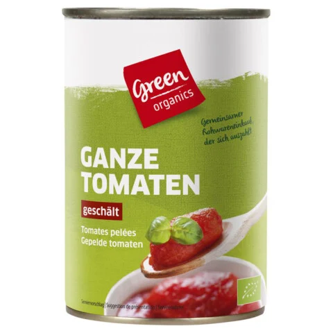 Green organics loupaná celá BIO rajčata 400g