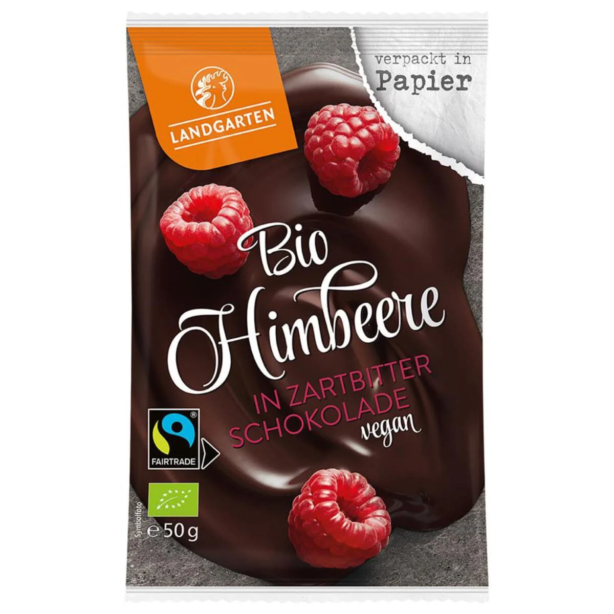 Landgarten bio maliny v jemně hořké čokoládě 50 g