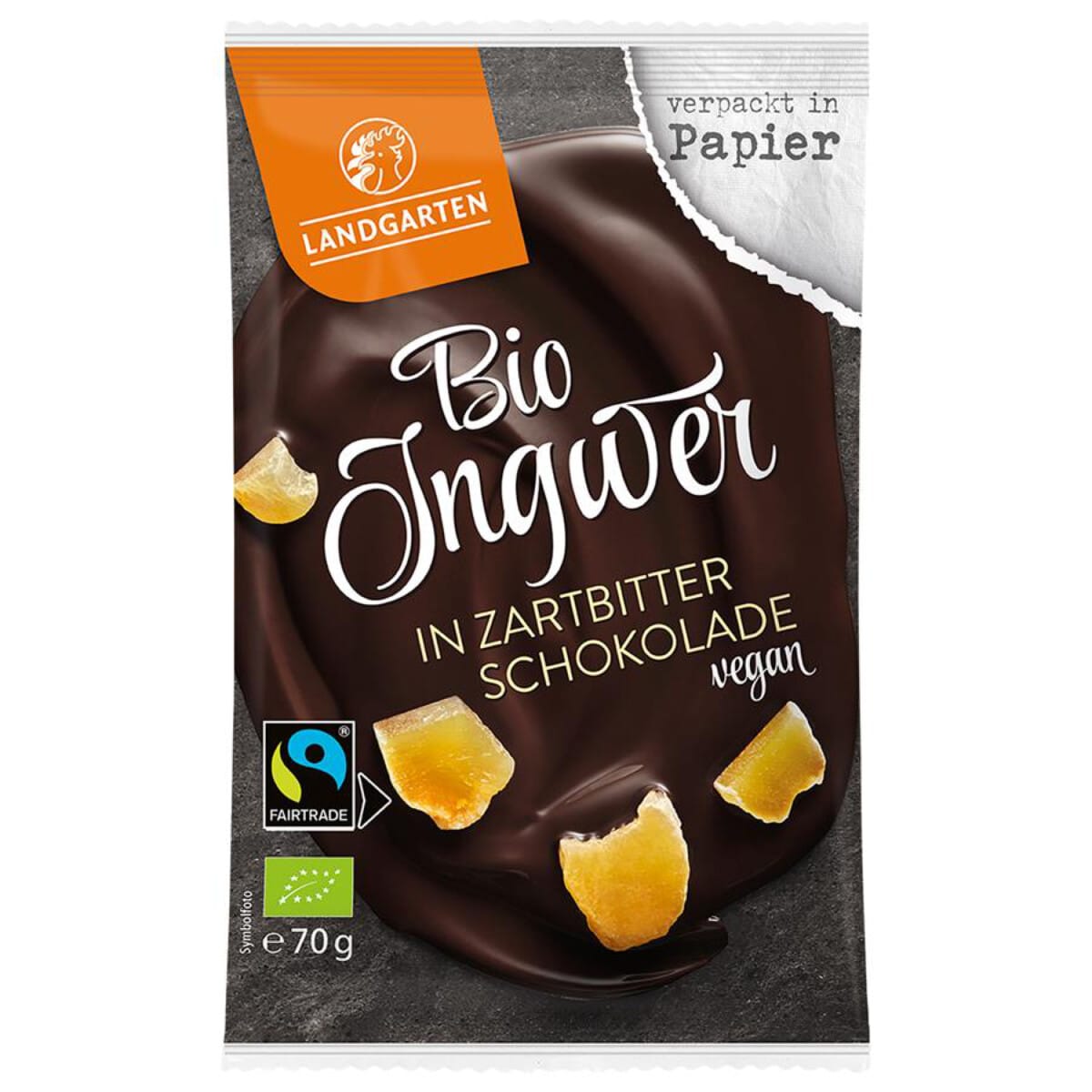 Landgarten Zázvor v hořké čokoládě BIO 50g