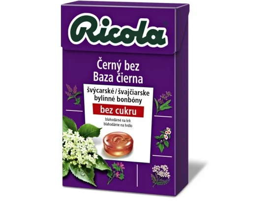 RICOLA Bez cukru černý bez, 40g