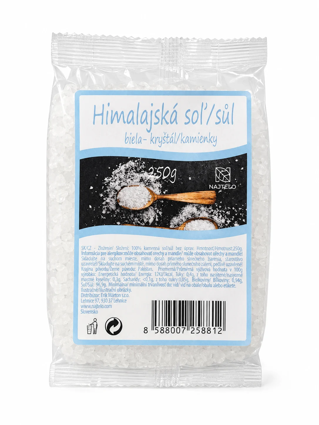 Pravá Himalájská sůl bílá krystaly 250g