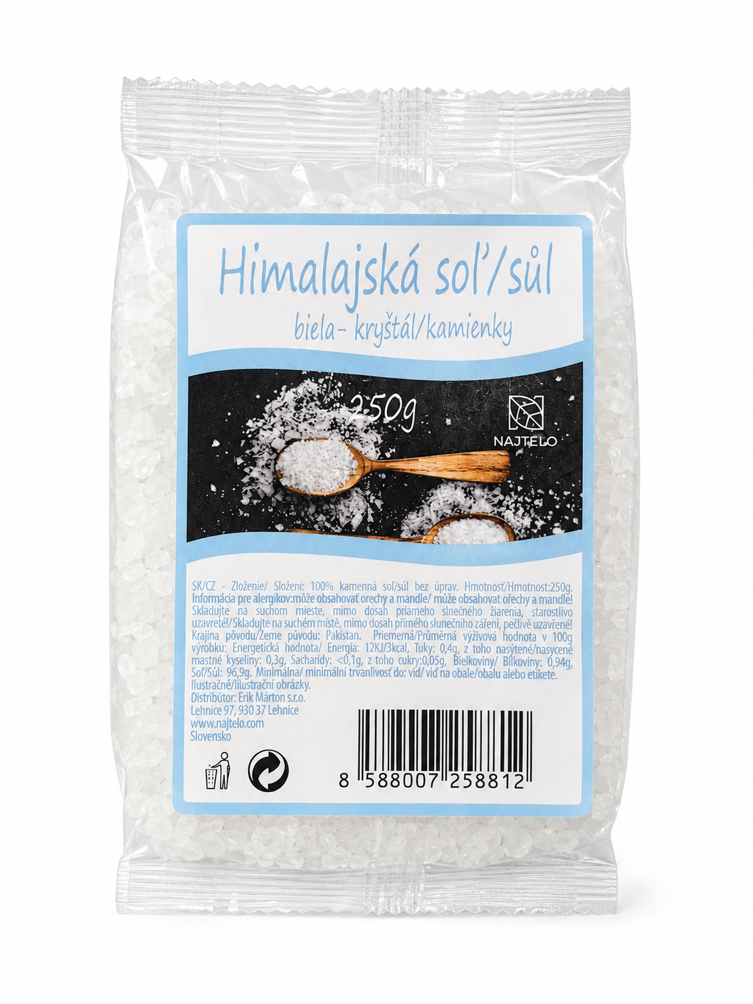 Pravá Himalájská sůl bílá krystaly 250g