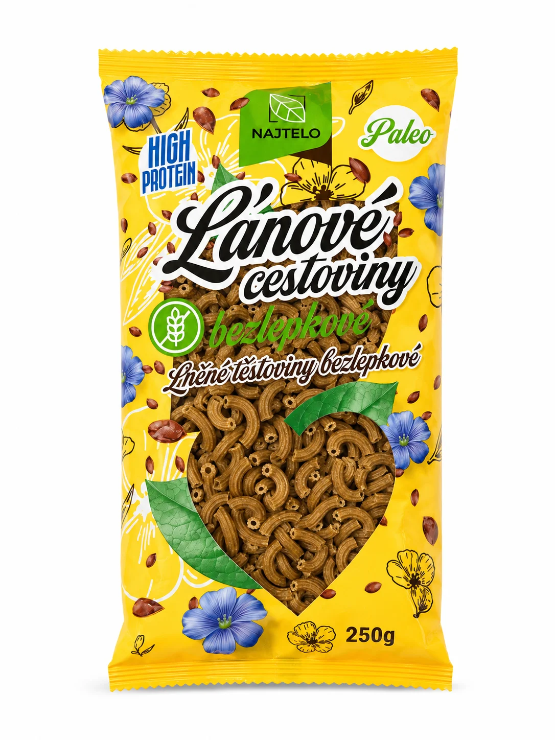 Najtelo žluté lněné těstoviny kolínka 250g