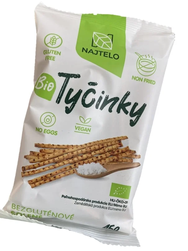 Najtelo BIO bezlepkové slané tyčinky s dekorem soli 45g