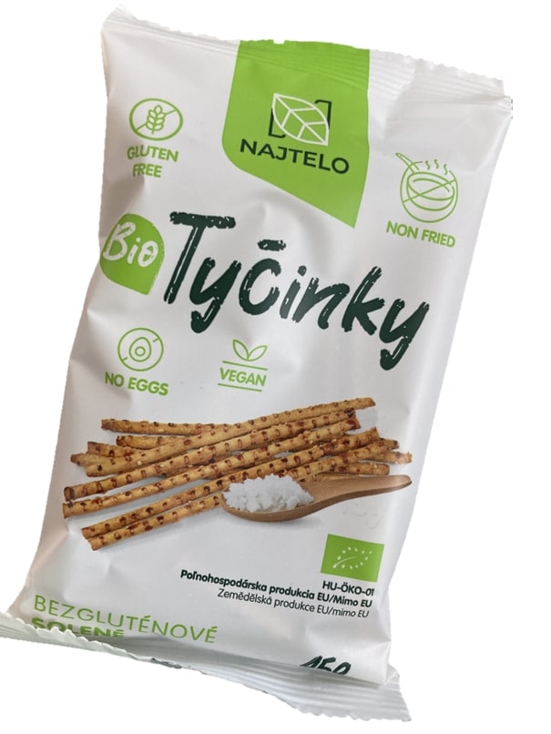 Najtelo BIO bezlepkové slané tyčinky s dekorem soli 45g