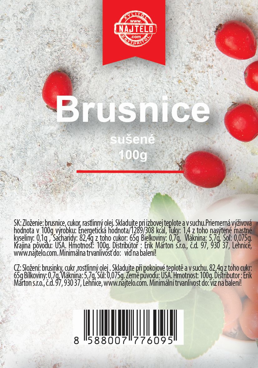 Najtelo brusinky sušené 100g