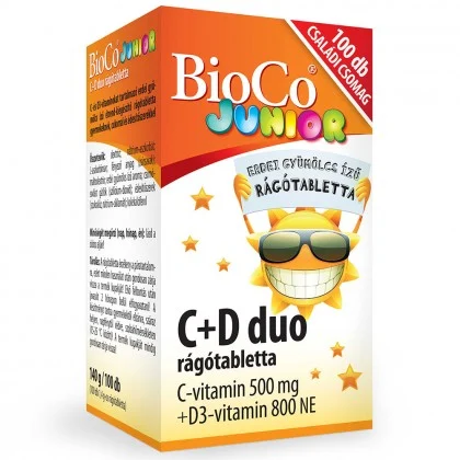 BIOCO C+D duo Junior žvýkací tablety lesní ovoce 100ks