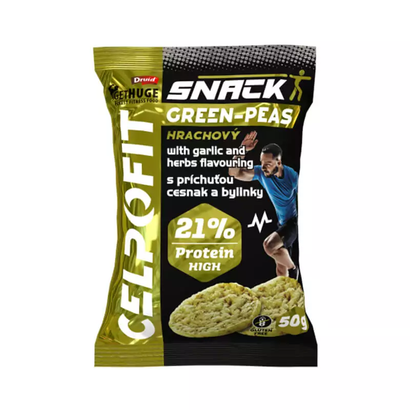 Celpo Fit Snack hráškový s příchutí česnek a bylinky 50g