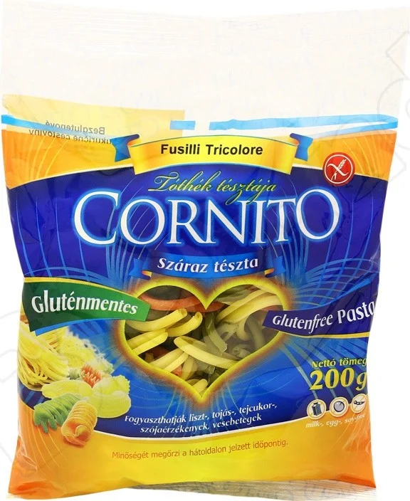 CORNITO bezlepkové barevné těstoviny Twister Fusilli 200g