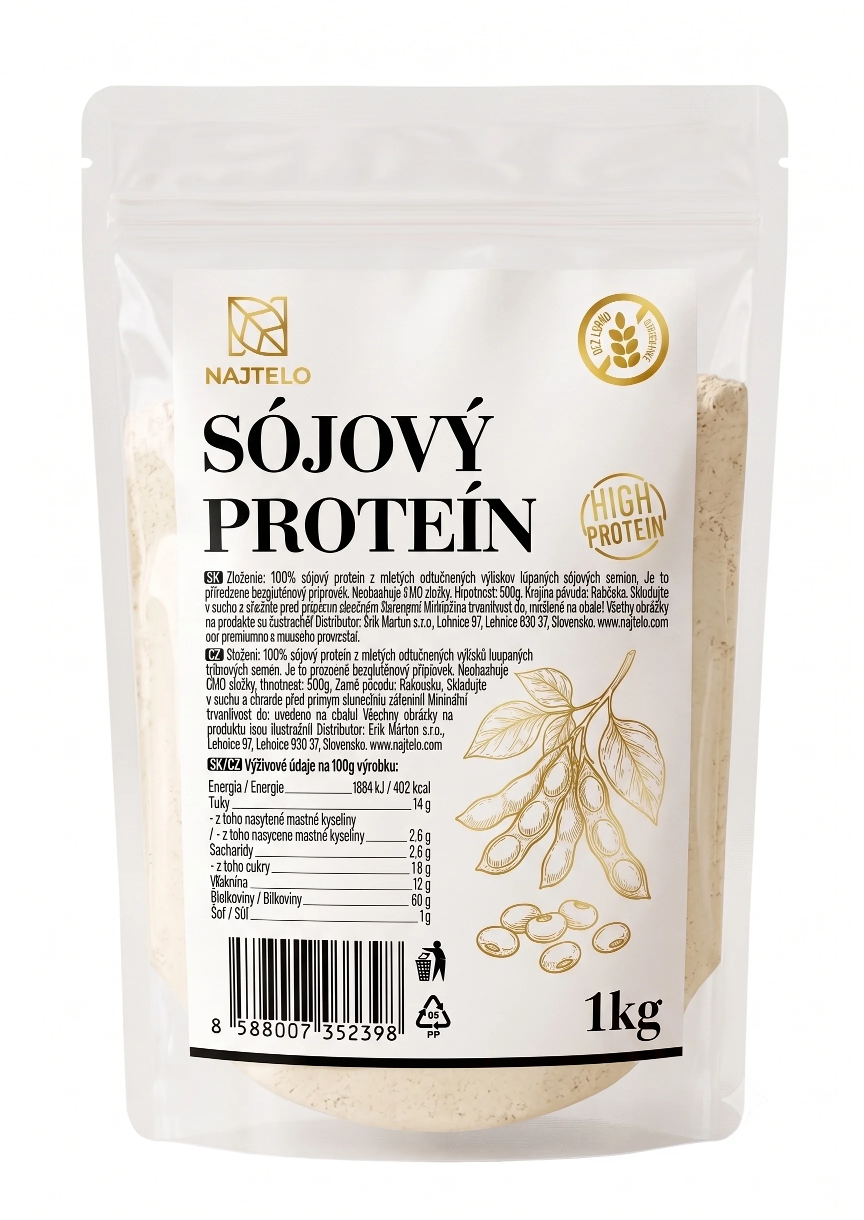 Najtelo sójový protein 90% 1000g