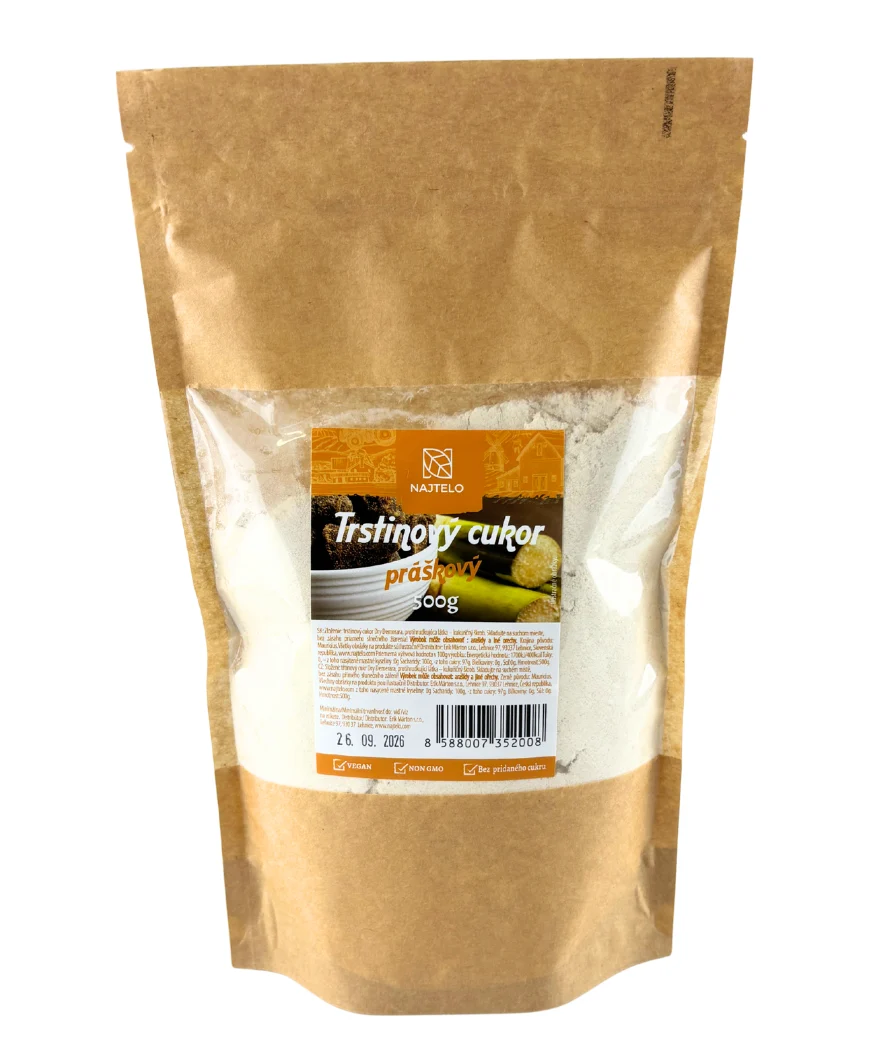 Najtelo práškový třtinový cukr 500g