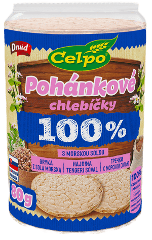 Celpo Celozrnné extra jemné chlebíčky 100 % pohanka s mořskou solí 80 g