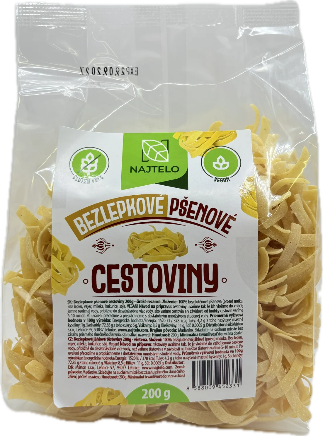 Najtelo bezlepkové pšeničné široké nudle 200g