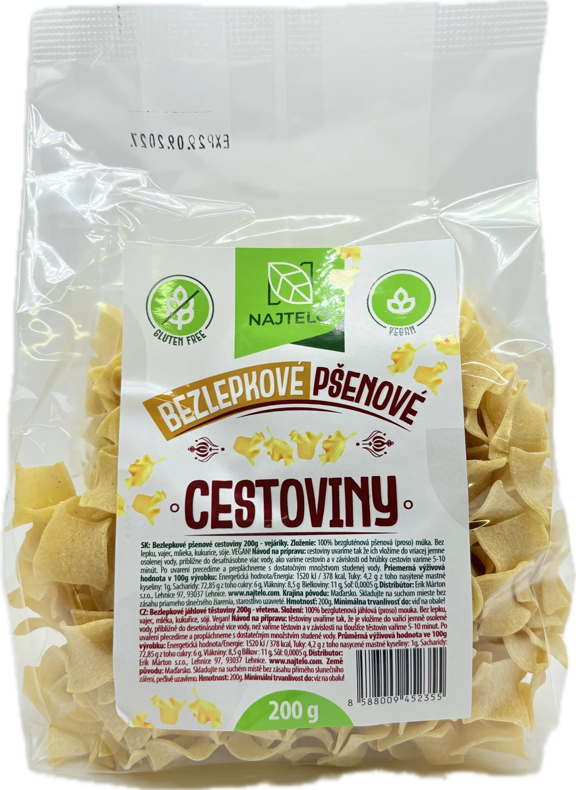 Najtelo bezlepkové pšeničné vějířky 200g