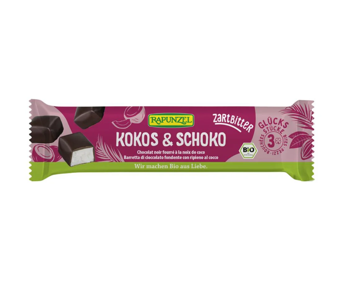 Rapunzel Kokos v hořké čokoládě bio 50 g