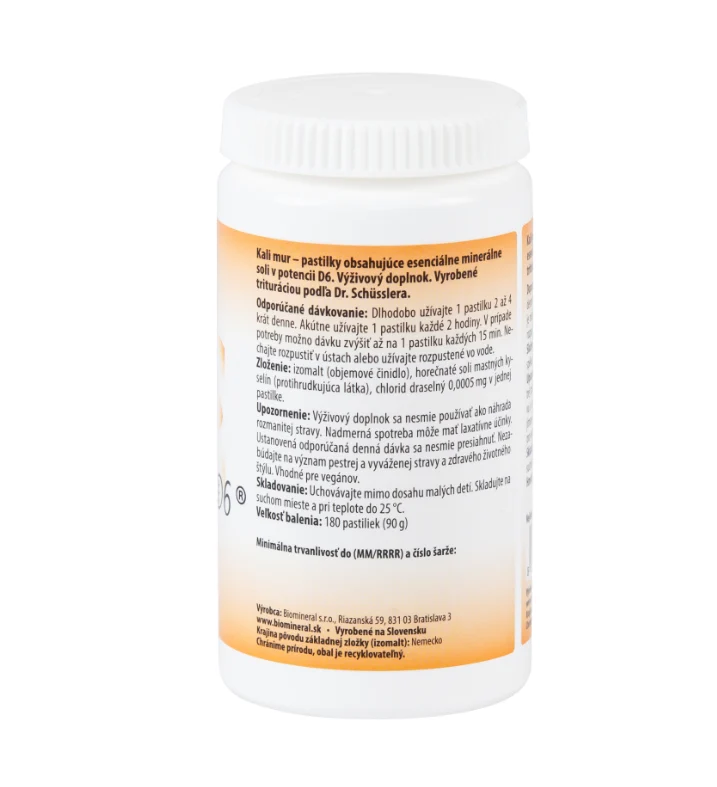 Biomineral D6 Kali mur 90g(180 tbl.) - Obrázek 2