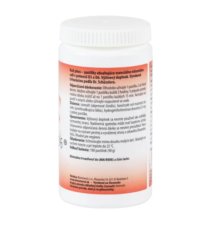 Biomineral D6 Kali Phos 180 tablet - Obrázek 2