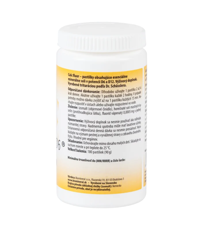 Biomineral D6 Calc Fluor 180 tablet - Obrázek 2