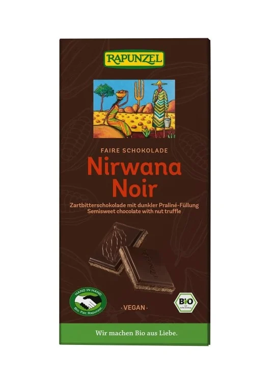 Rapunzel Nirwana Noir hořká čokoláda s náplní 100g